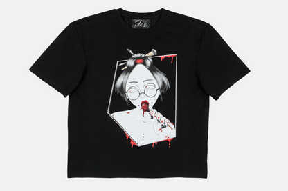 Painted in Red men's graphic black t-shirt - hand drawn design