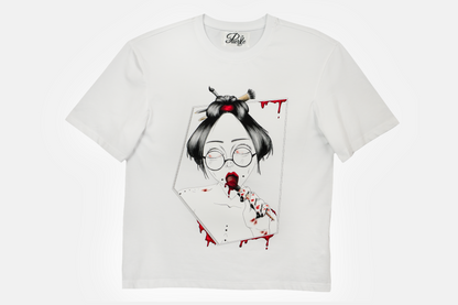 Painted in Red men's graphic white t-shirt - hand drawn design