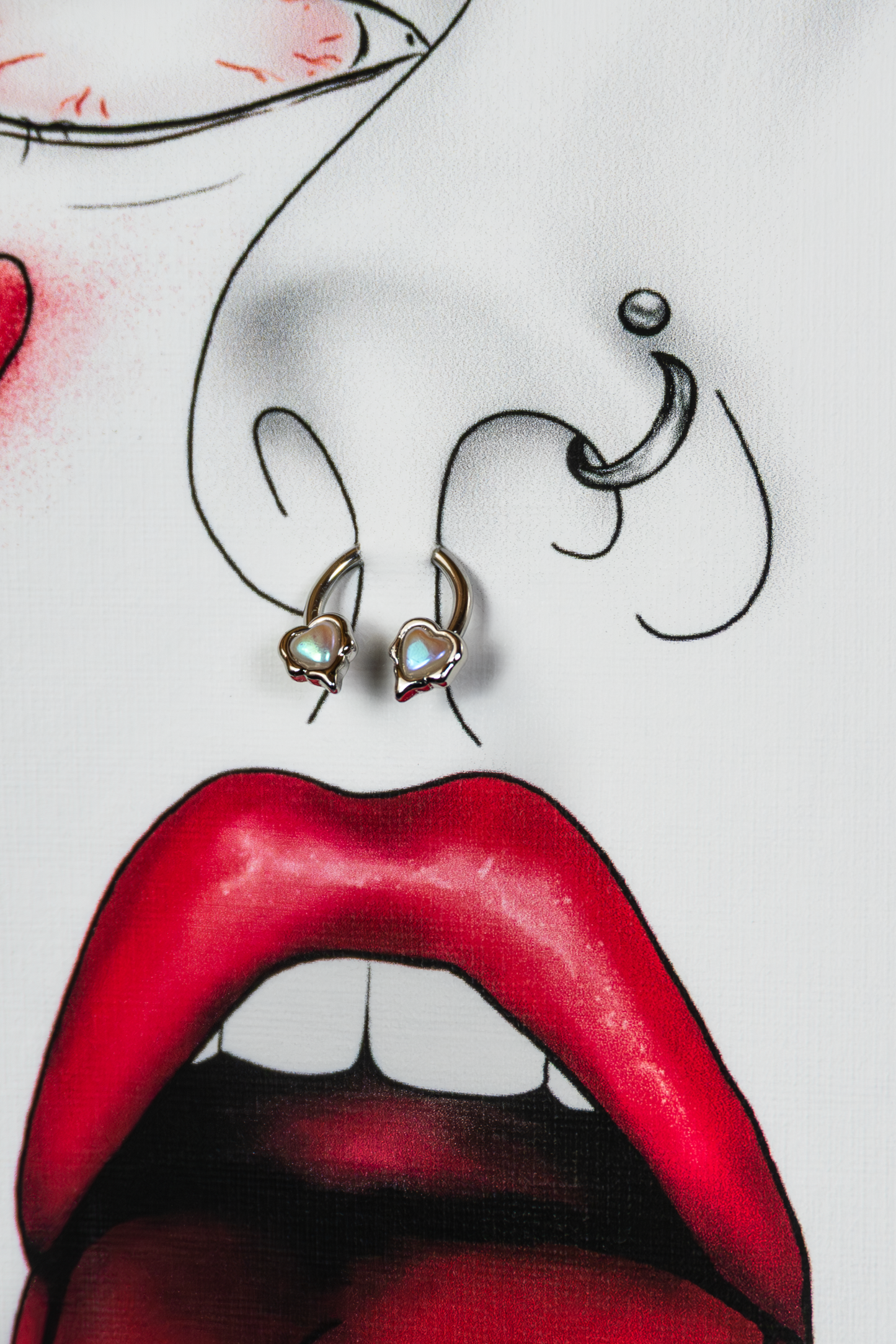 Piercing detail of Pair of Hearts Pierced Edition 